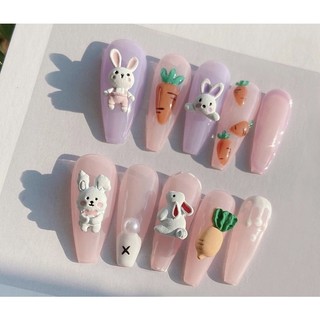Set charm thỏ new trend 2023 trang trí móng