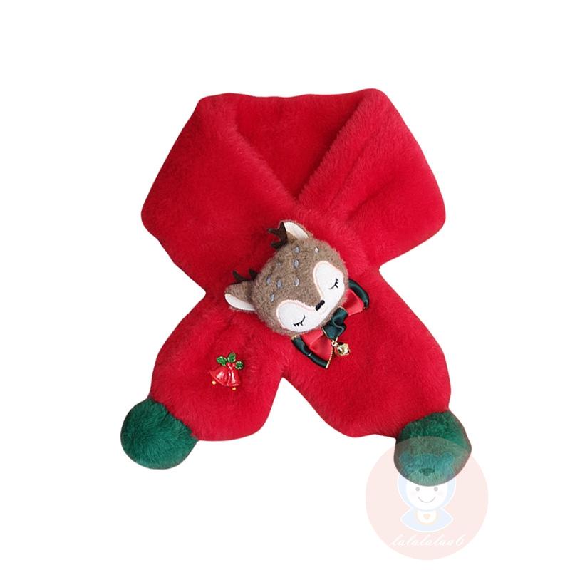 Khăn Choàng Cổ Phủ Lông Giữ Ấm Họa Tiết Hoạt Hình Tuần Lộc LAA6-Kid Dành Cho Bé Trai Bé Gái