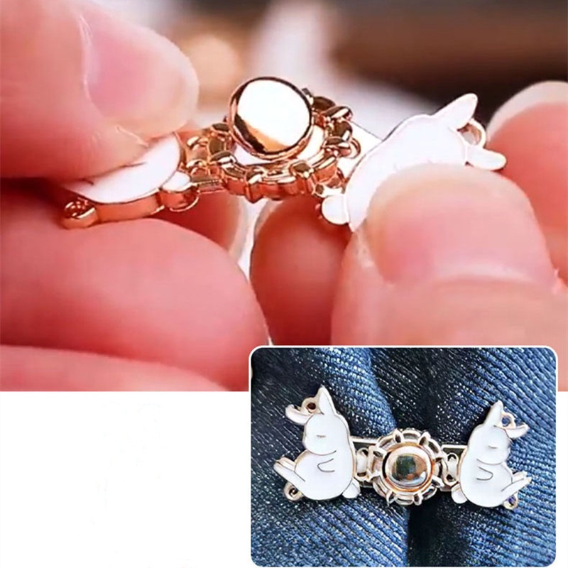 1 Cặp Nút Thắt Lưng Bằng Kim Loại Hình Thỏ Dễ Thương Có Thể Tháo Rời Không Cần Đóng Đinh Tán DIY