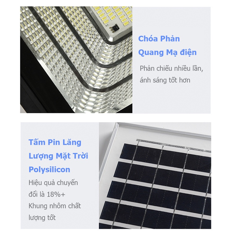 Đèn Led Năng Lượng Mặt Trời 300W có điều khiển Dây dài 5m