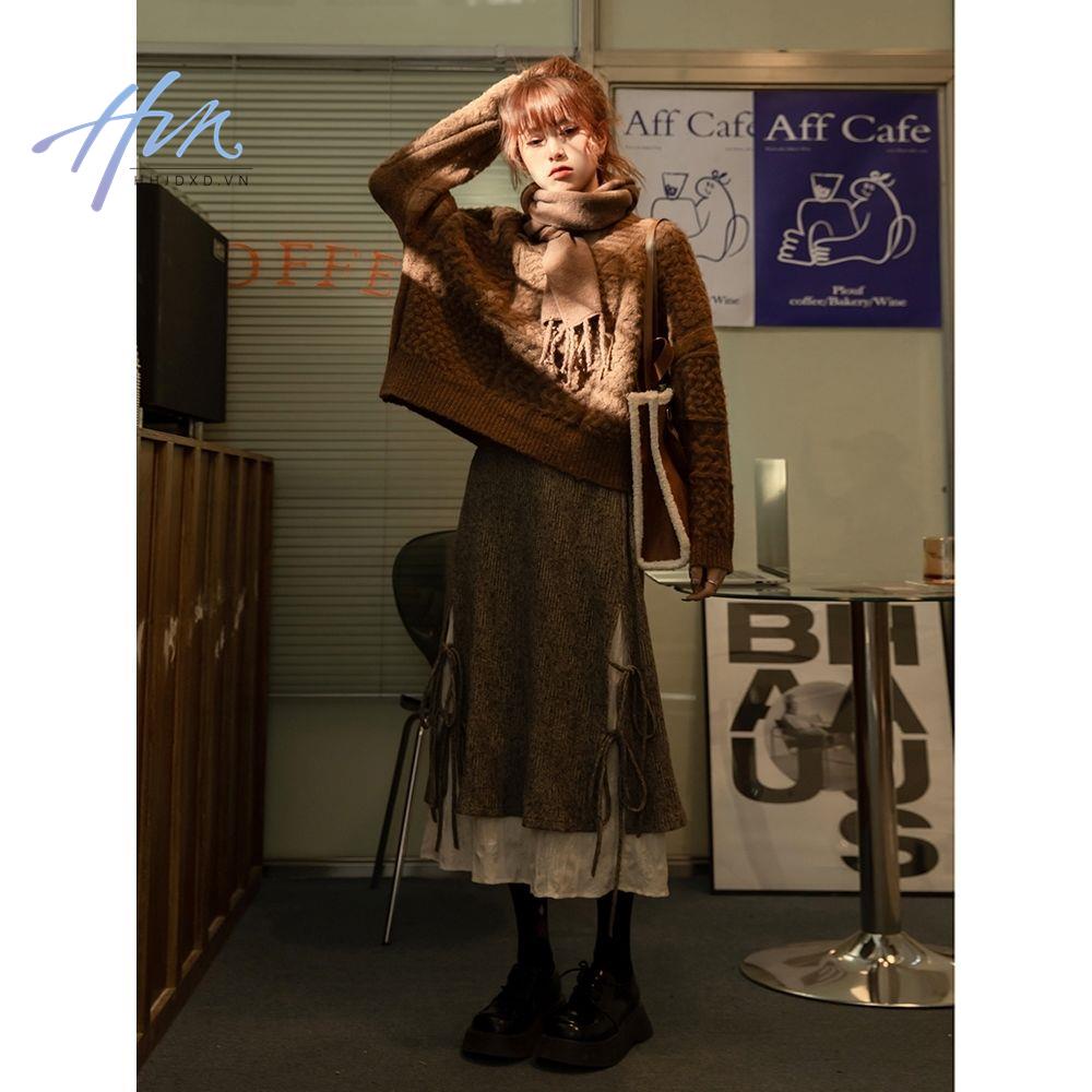 Chân Váy Nhung Lưng Cao Phong Cách Retro Thời Trang Thu Đông Mới 2022 Dành Cho Nữ