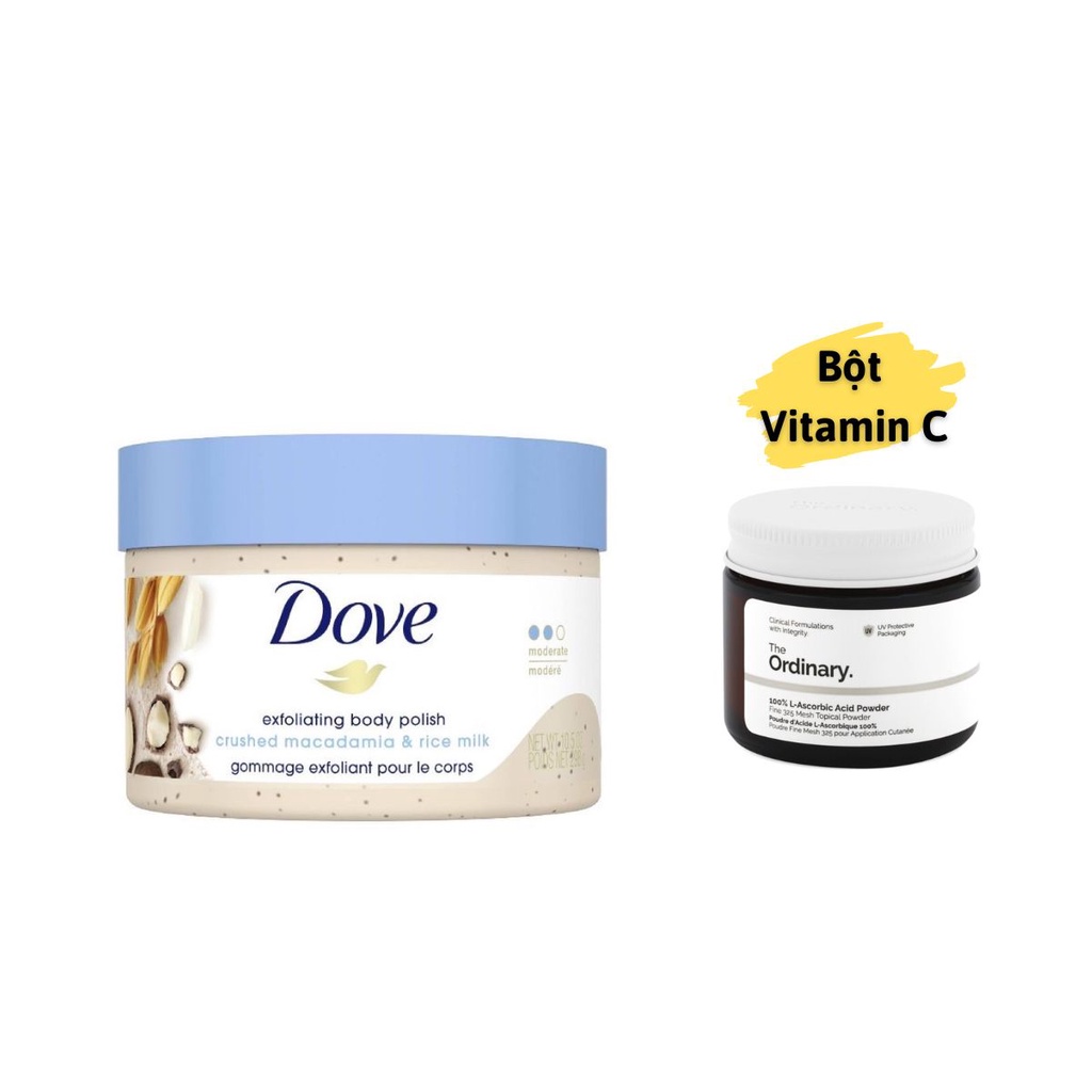 Combo Tẩy Da Chết Dove + Bột Vitamin C Ordinary, Giúp Dưỡng Trắng Và Tẩy Da Chết Body Hiệu Quả Tại Nhà | BigBuy360 - bigbuy360.vn