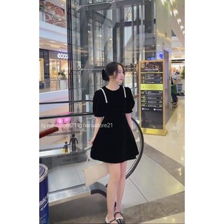 Váy nhung tay bồng Nana21 Nanastore21
