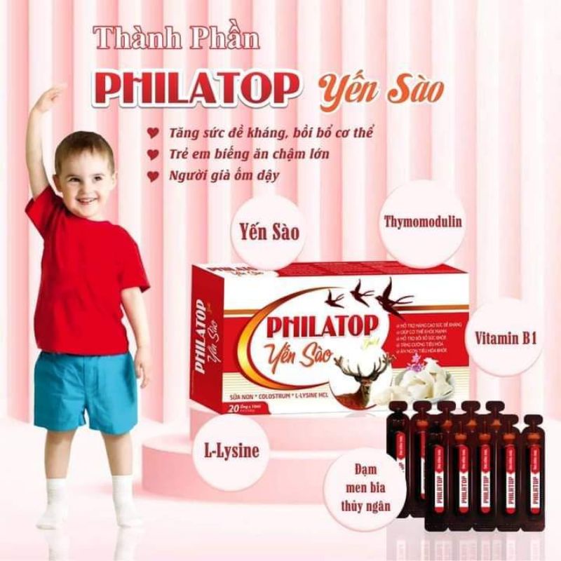 Philatop Yến Sào tăng sức đề kháng - hộp 20 ống 10ml