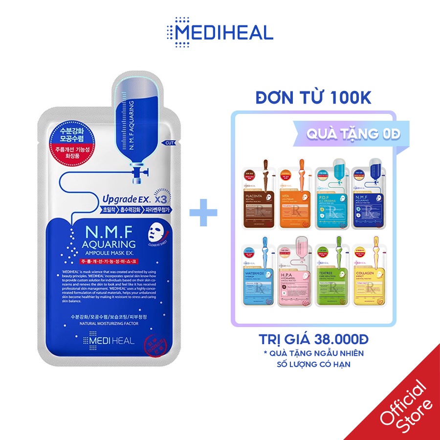 Mặt Nạ Cấp Ẩm Cho Da Mediheal N.M.F Aquaring Ampoule Mask Ex 27ml