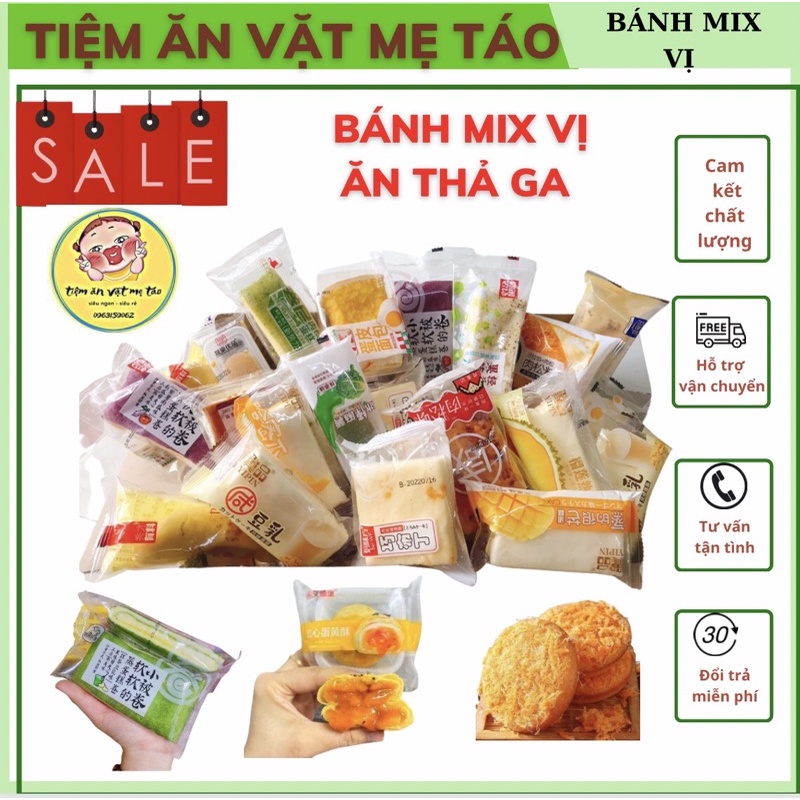 Bánh mix nội địa , bánh đài loan box 1 kg - Tiệm ăn vặt mẹ táo (FREESHIP)