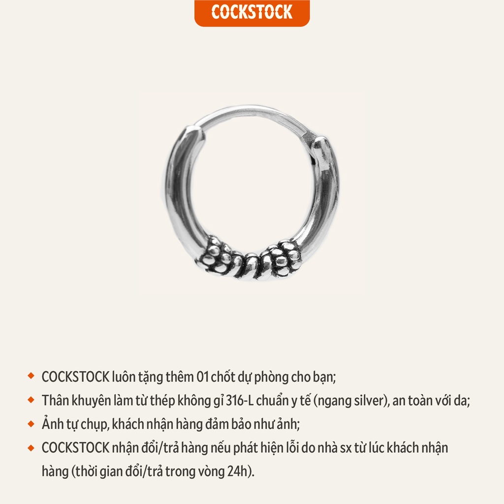 Khuyên tai vòng Twisted Center Hoop Earring CockStock