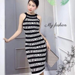 Váy len body nữ cổ yếm hàng Quảng Châu