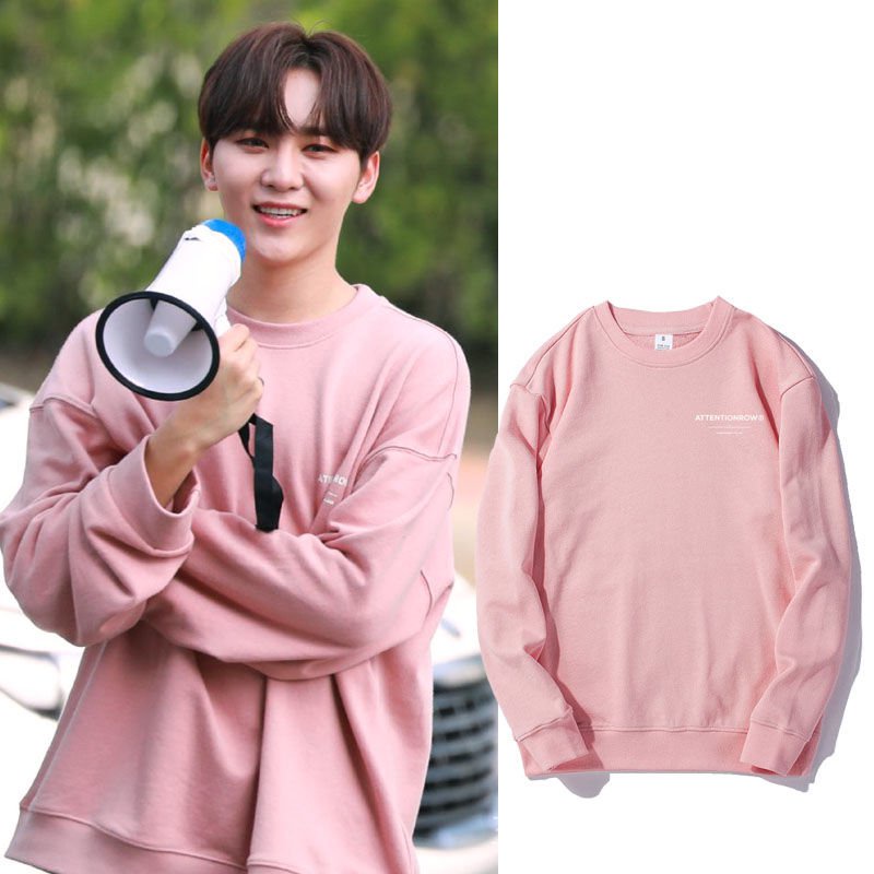 ★Ngôi Sao Châu Á Châu Á★Áo Sweater Chui Đầu Dáng Rộng In Hình Nhóm Nhạc seventeen Fu Shengkuan Phong Cách Đường Phố Hàn Quốc Cho Nam Và Nữ