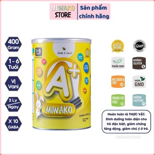 Sữa công thức hạt thực vật hữu cơ miwako a+, hộp 400g vị vani, dinh dưỡng hoàn chỉnh - miwako store