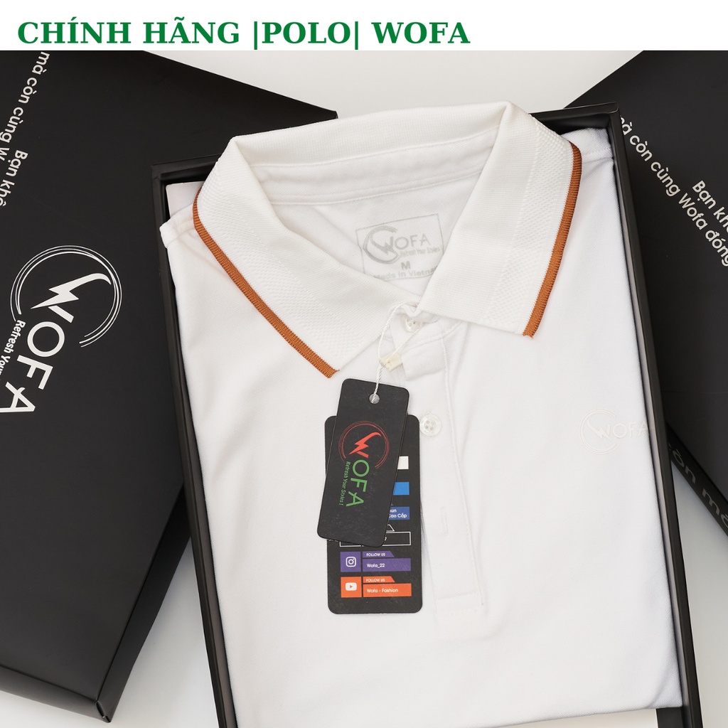 Áo Polo Nam Cao Cấp Lacoste Màu Trắng Wofa Vải Cá Sấu Cotton CVC Có Cổ Tay Ngắn Woathe Basic - PLT01