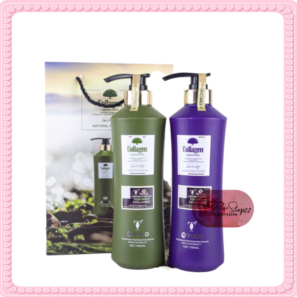 Toco Dầu Gội Xả Phục Hồi Kích Mọc Tóc Toco Collagen 785ML
