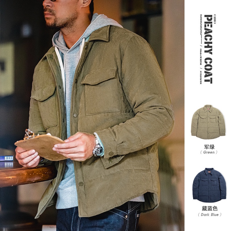 Áo Khoác Đệm Cotton Dày Thân Thiện Với Da Hai Mặt Phong Cách Mỹ Hiện Đại Giữ Ấm Mùa Thu Đông Cho Nam