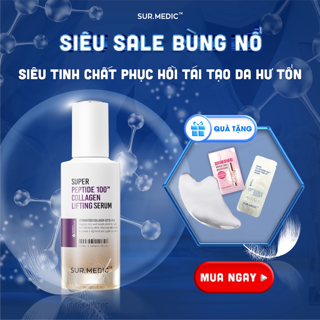 Tinh Chất Trẻ Hoá Da SURMEDIC Super Peptide 100tm Collagen Lifting Serum 50ml