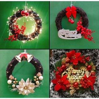 Vòng nguyệt quế trang trí Giáng sinh vòng hoa treo cửa, treo tường Noel