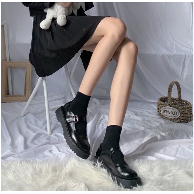 Vớ Nhung Dài Qua Gối Màu Trắng Đen Phong Cách Lolita Đáng Yêu