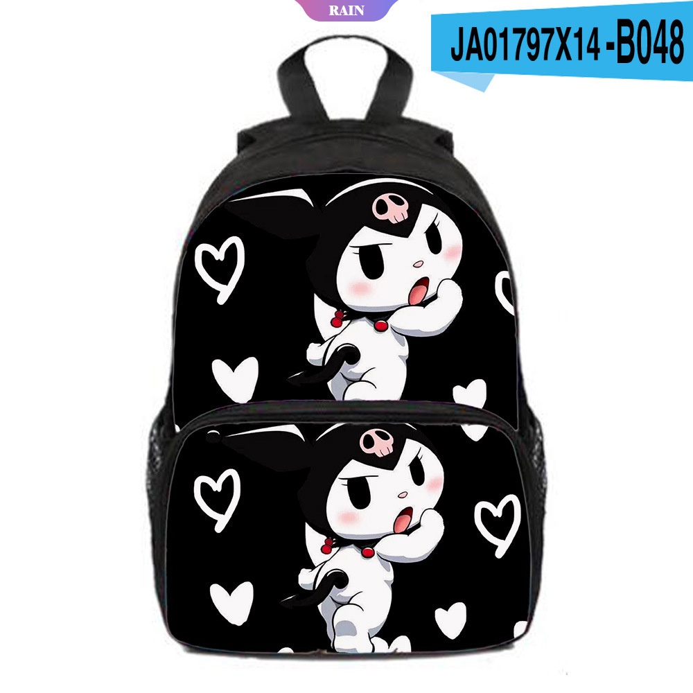 Ba Lô Đi Học Sức Chứa Lớn In Họa Tiết Kuromi Hoạt Hình Sanrio Kawaii Dễ Thương Cho Học Sinh [RAIN]