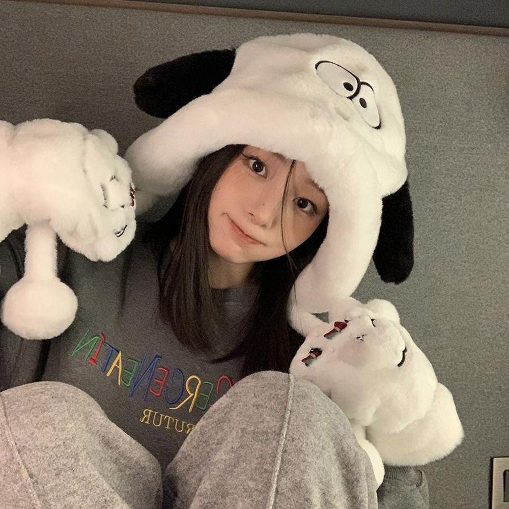 Mũ Trùm Đầu Mềm Mại Dày Dặn Chống Gió In Họa Tiết Hoạt Hình Dành Cho Nam Nữ