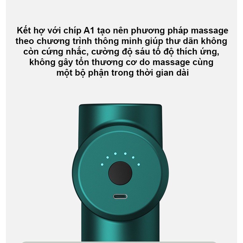 Máy massage giãn cơ cầm tay mini booster  L608 sử dụng 8 đầu 6 chế độ massa chuyên sâu giúp giảm đau nhức mỏi cơ...