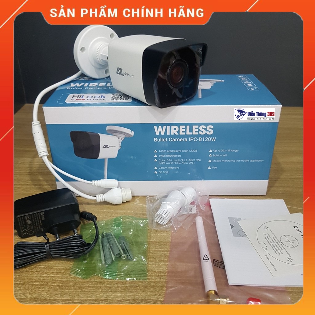 Camera wifi B120W thân trụ, camera ngoài trời hồng ngoại 30m-309cctv