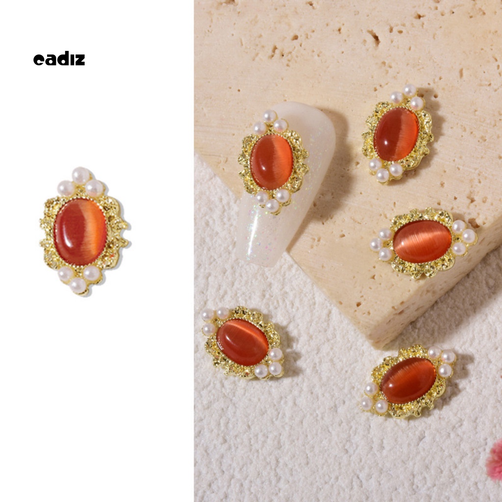 Set 5 Phụ Kiện Đá Mắt Mèo Mini Đính Trang Trí Móng Tay Sáng Tạo