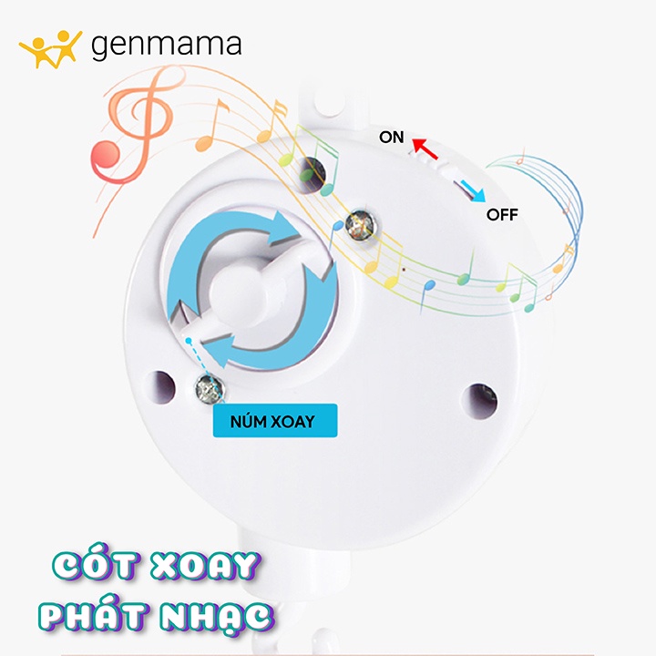 Treo Nôi Có Hộp Nhạc Cho Bé Xoay 360 Độ,Đồ chơi treo cũi nôi  Màu Sắc Kích Thích Thị Giác Cho Bé GM-TN01