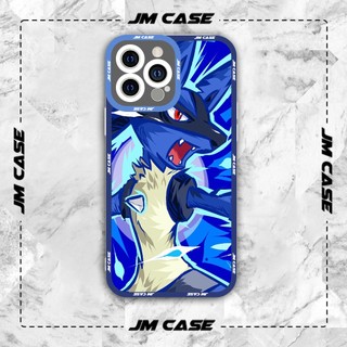 Ốp lưng iphone samsung xiaomi oppo cạnh vuông JMCase Mega Lucario Anime Manga Pokemon