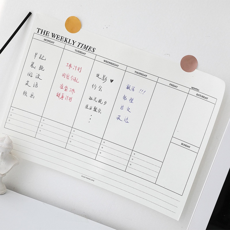 Kế hoạch sách Weekly planner Time Manager B5 60 drap To Do List, School Memo pad Statphiền book planner