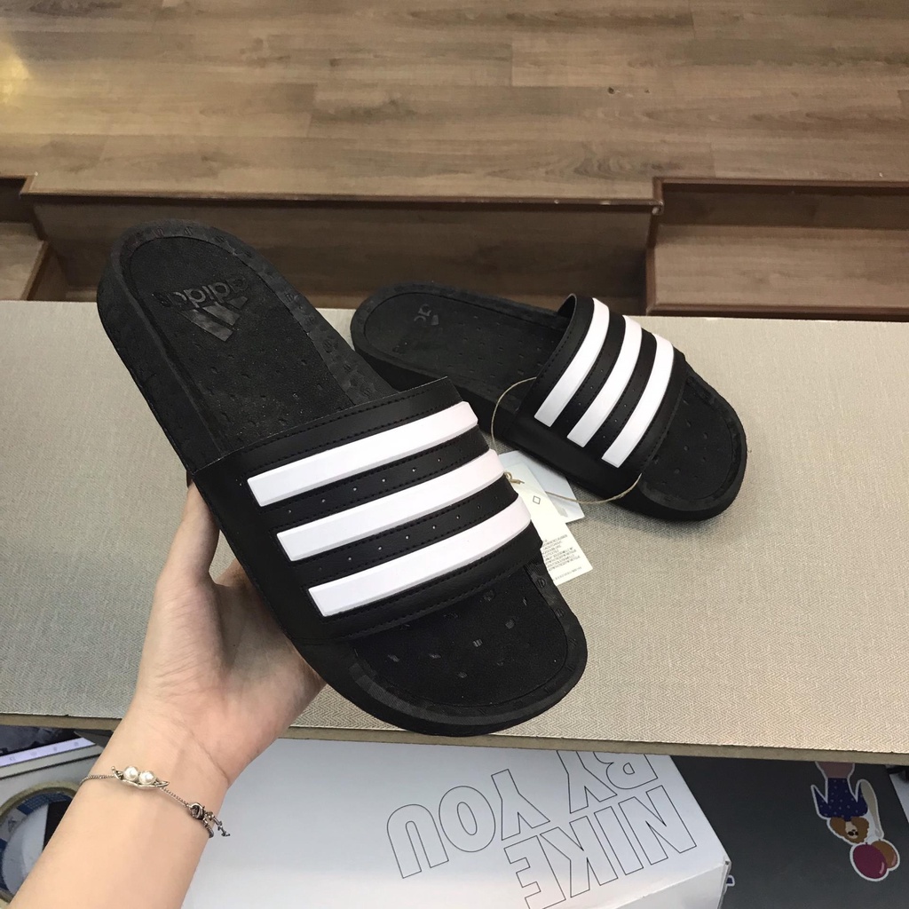 [CHÍNH HÃNG] Dép quai ngang ADIDAS ADILETTE BOOST màu Đen sọc Trắng - Code: FY8154