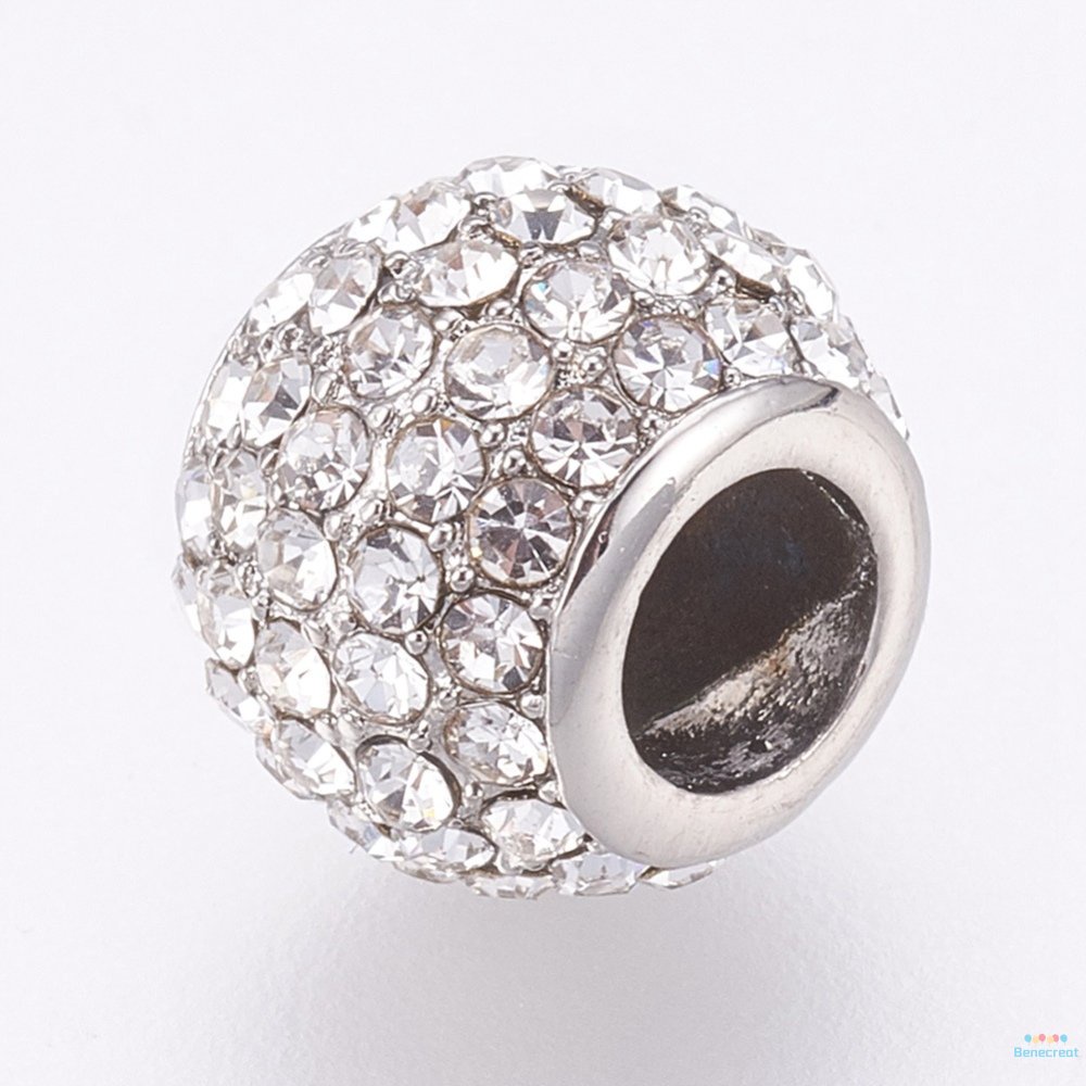 Hạt xâu BENECREAT bằng thép không gỉ 304 lỗ to 10x8mm: 4.5mm