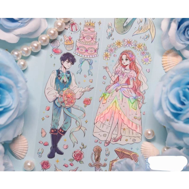 Washi tape 4.8x75cm hãng Tiệc trà Alice họa tiết Nàng tiên cá