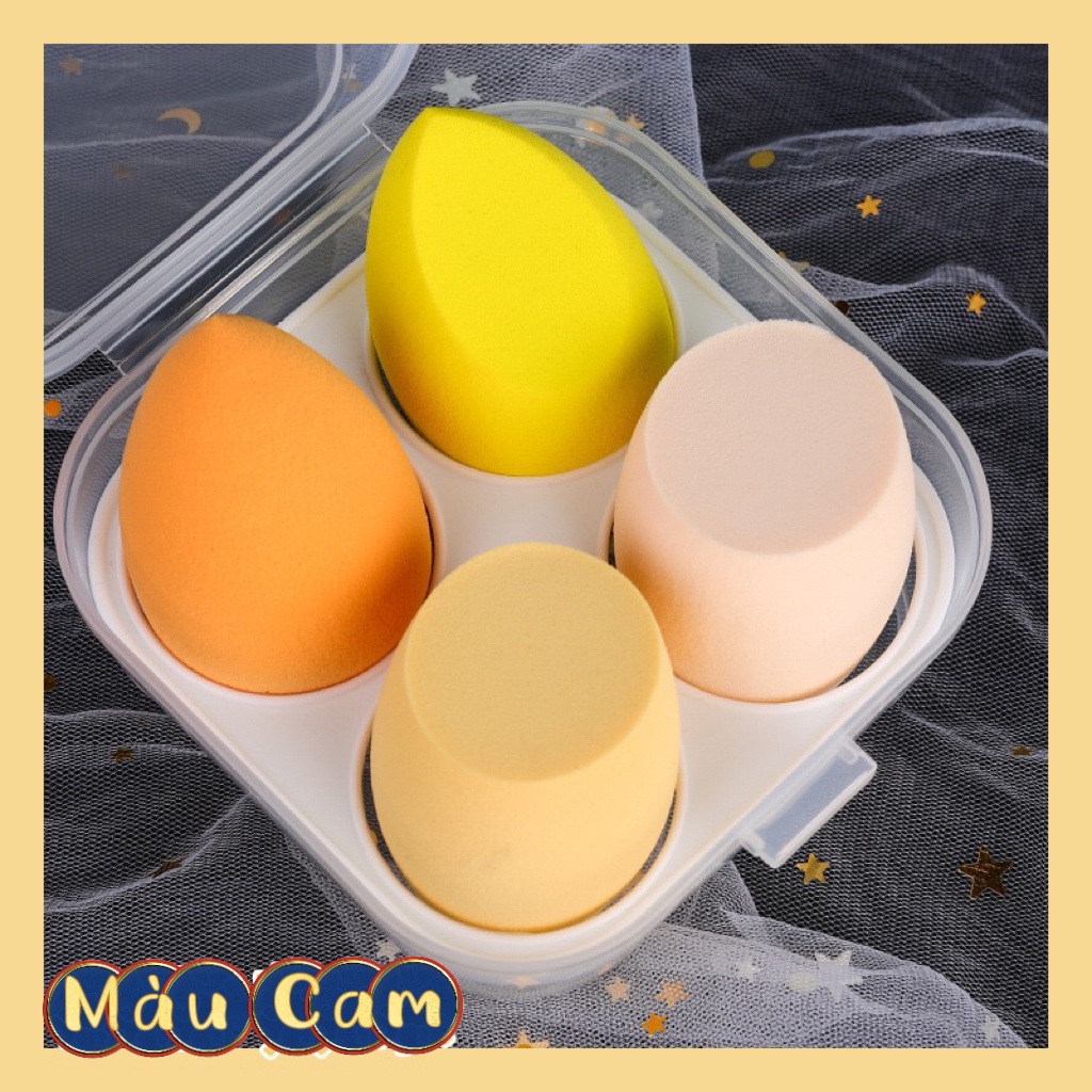 Hộp 4 Bông Mút Trang Điểm Hình Trứng