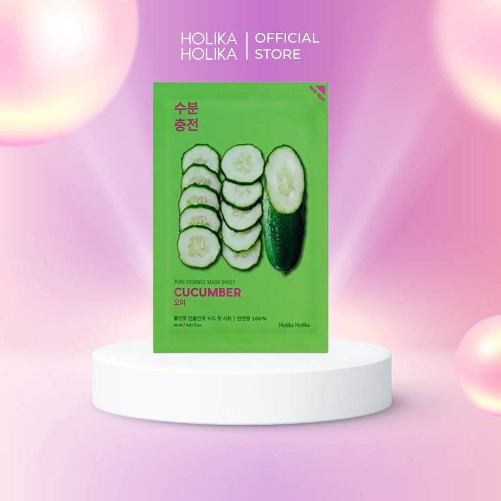 Mặt nạ giấy Holika Holika chiết xuất dưa chuột Pure Essence Mask sheet 23ml - 7037