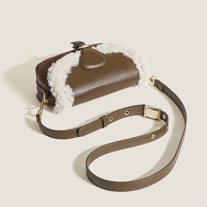 Túi Đeo Chéo Bằng Len Lông Cừu Phong Cách retro Cho Nữ