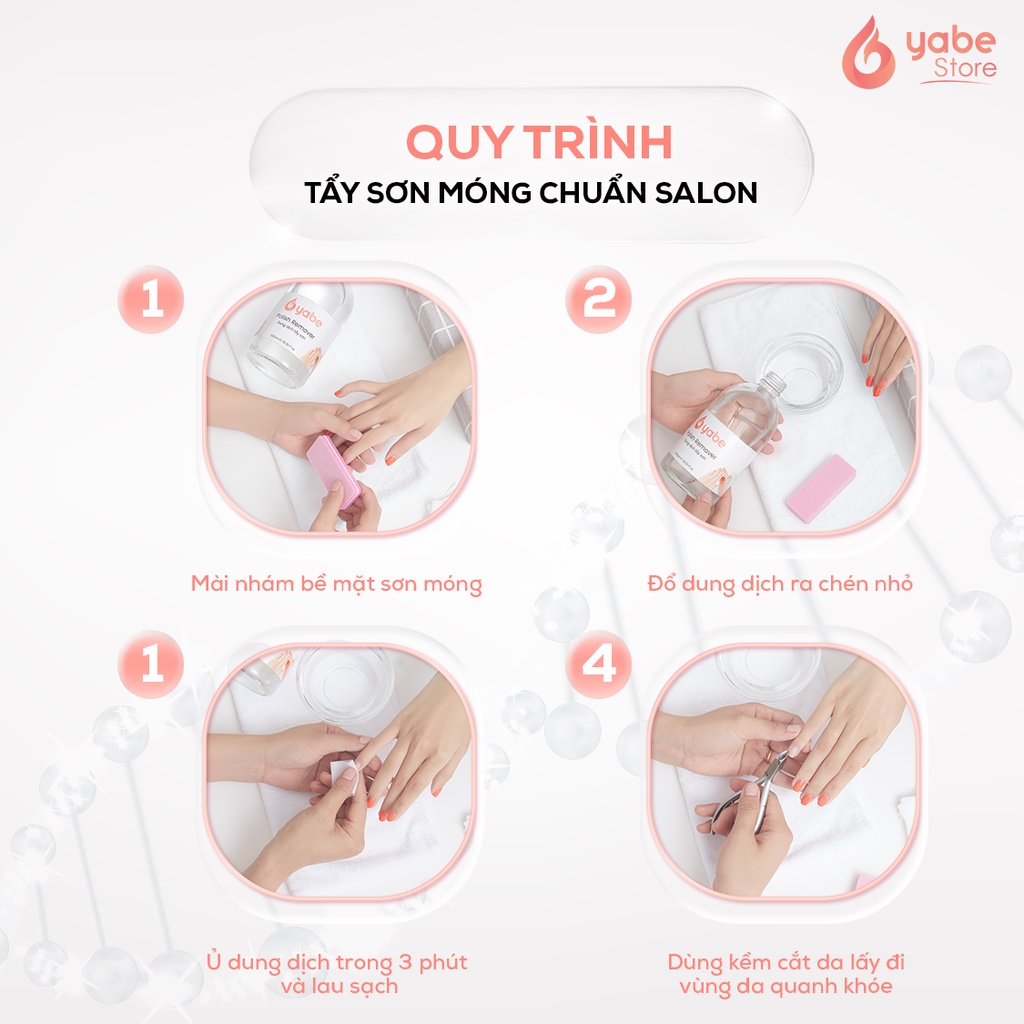 Nước Rửa Móng Tay Aceton YABE Nước Rửa Axeton Loại Tốt Tẩy Mạnh Sạch Nhanh 500ml