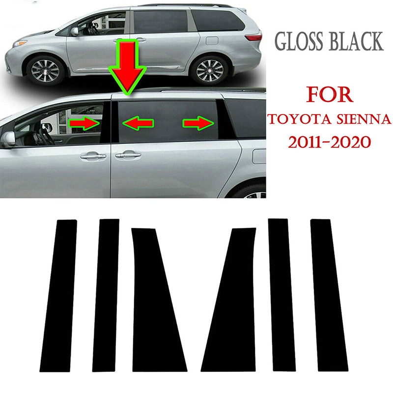Bộ 6 Thanh Chặn Cửa Sổ Xe Hơi Toyota Sienna 2010-2020 Chất Lượng Cao