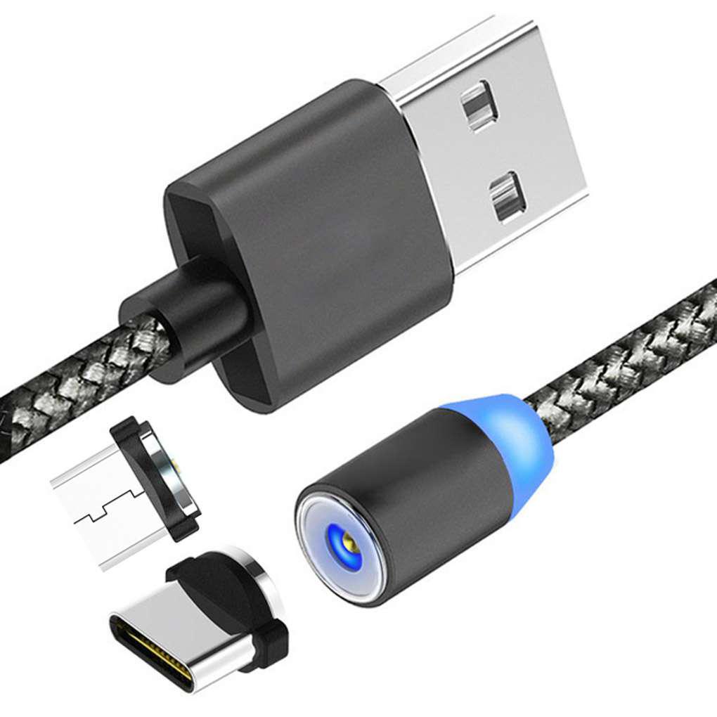 Dây Cáp Sạc USB Loại C 2 Trong 1 Có Đèn LED Chống Bụi 2 Trong 1 Cho Android + Type-C 1A