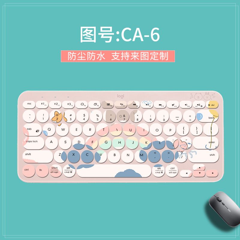 Film Dán Bảo Vệ Bàn Phím Bluetooth Không Dây Logitech K380 K480 Họa Tiết Hoạt Hình Dễ Thương