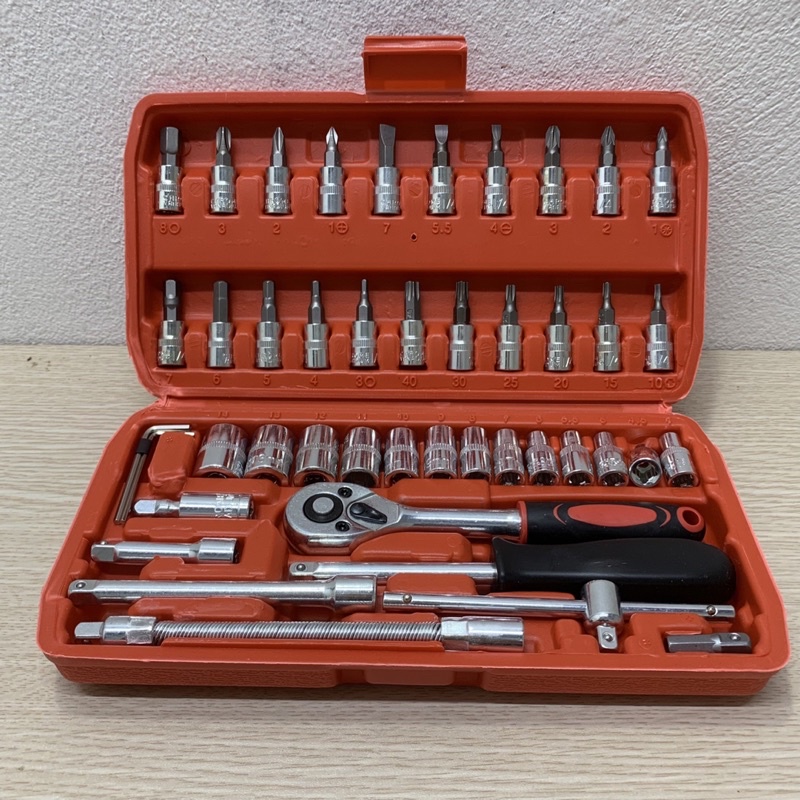 Bộ dụng cụ mở bu lông ốc vít, sửa chữa ô tô xe máy, đa năng 46 chi tiết - CRV 46 pcs siêu hot, Bộ dụng cụ vạn năng
