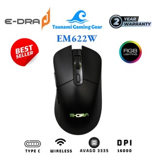 Chuột không dây E-Dra EM622W led RGB, Avago 3335 (Wireless/ USB Type-C) - Hàng chính hãng