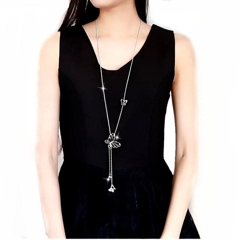 Vòng cổ Dài Mặt Hình Bướm Có Thể Điều Chỉnh Kích Cỡ