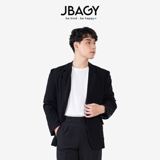 Áo khoác blazer nam form rộng hàn quốc màu đen, kem 2 khuy cài thương hiệu JBAGY - JK0101