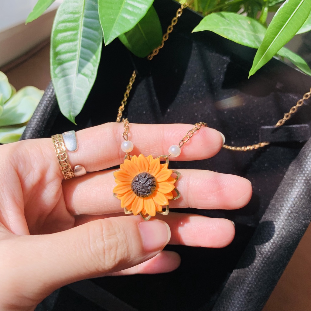 DC2.611 Dây chuyền hoa hướng dương cực vintage | Độc lạ | Vintage | Silver | Si Nhật | Japan | 2HAND | Bạc |