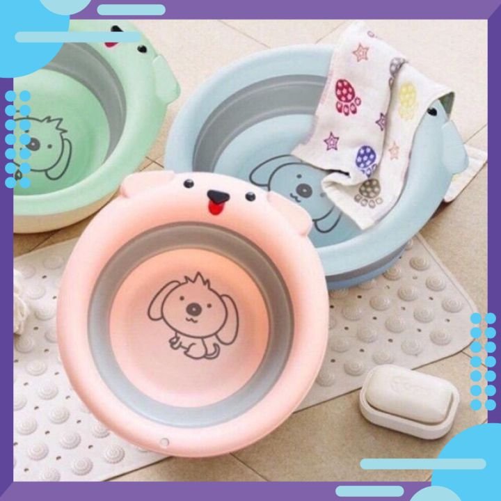 Chậu rửa mặt gấp gọn hình cún