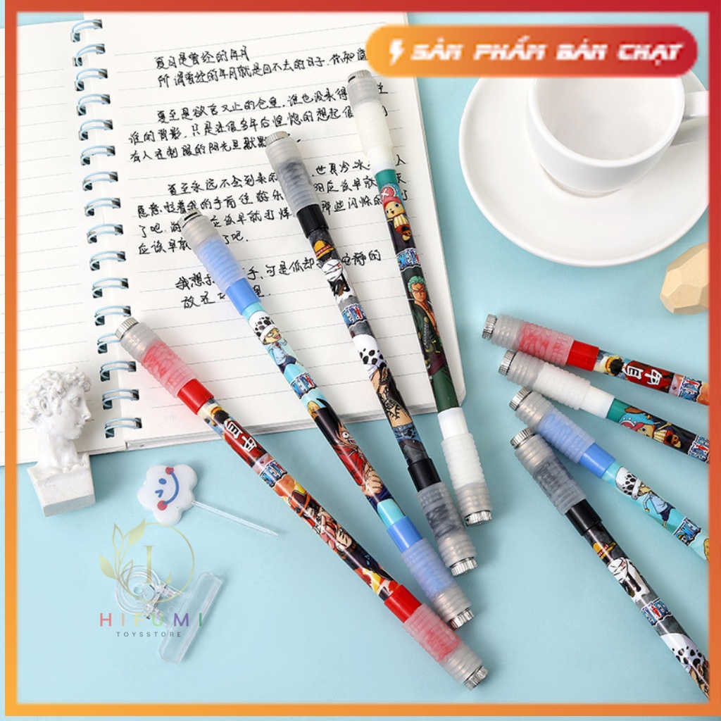 Bút Xoay Có Đèn Led , Bút có 2 đầu gắn đền Led Viết Được Như Bút Bi Với Nét Mực Siêu nhỏ 0.5mm, Giúp Giảm stress