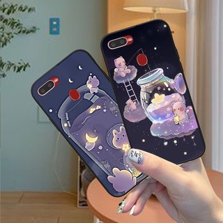 Ốp Oppo A5s / A7 / F9 / A12 gấu tím vũ trụ lung linh dễ thương cute