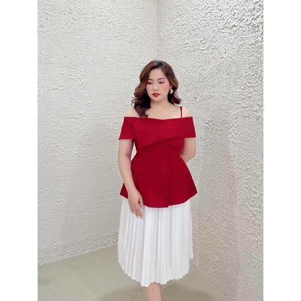 Áo kiểu trễ vai peplum sang trọng cho nữ có sẵn L,Xl,XXL | BigBuy360 - bigbuy360.vn