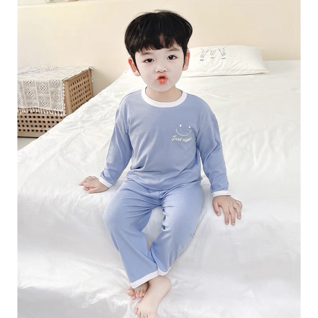 Bộ quần áo trẻ em 7-27kg dài tay Minky Mom Goodnight cho bé trai bé gái, vải len tăm cao cấp siêu co giãn và mềm mịn