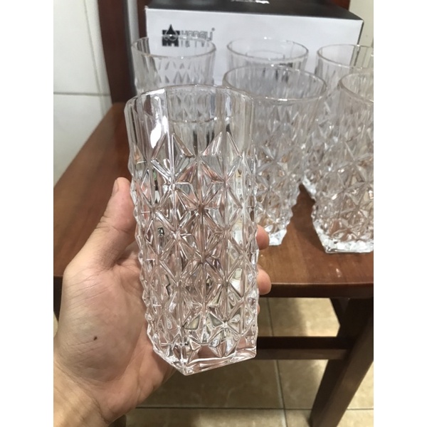Bộ cốc 6 chiếc thuỷ tinh pha lê cao cấp uống nước,bia,nước ngọt siêu sang trọng