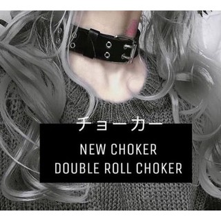 The fance | thắt lưng và choker da tổng hợp 2 hàng khoen cá tính double roll belt/ choker